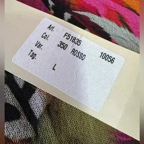 Fuzzi Mesh Floral Bodycon Mini Dress Long Sleeve Italian Designer Women’s Large - Picture 14 of 15